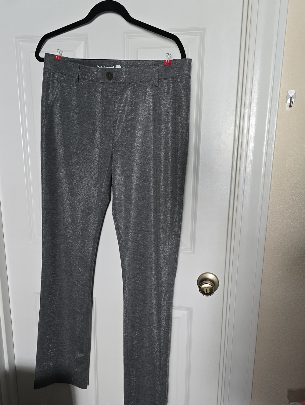 Betabrand Metallic Gray Women’s Dress Pants